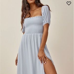 Reformation Meadow dress baby blue